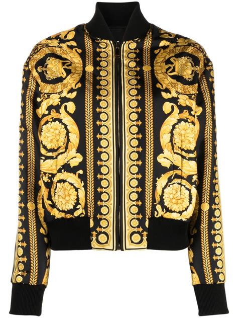 bomber uomo versace barocco|VERSACE Barocco Jacquard Bomber Jacket .